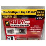 8 New Pairs of Ruby Monkey Magnets