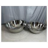 2 New Large Bene Casa Stainless Steel Mixing Bowls