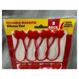New 8 Pack of Ruby Holding Hands Magnetic Silicone Ties / Organizers