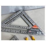 New Swanson 12 inch Speed Square, 7 inch Speed Square and 2 Line Levels
