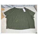18 New Crew Neck Crop Top T-Shirts - Size 1X