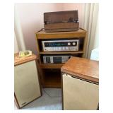 Stereo System with Kenwood Solid State AM/F Receiver KR-6400, Fisher Cassette Deck CR-140, Dual Record Player & Advent Speakers
