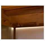 Oak Table or Desk With An Expanding Side Unit for Extra Space.