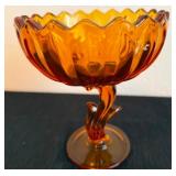 Mid Century Modern Indiana 1960 Amber Glass Dish