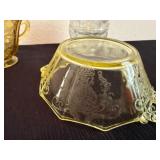 Vintage Yellow Fostoria Set with Serving Dishes