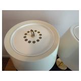 Pair of Vintage Modern Matching Lamps with Plastic Shades