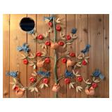 Metal Mexican Tree of Life Hanging with Apples, Birds, Leaves