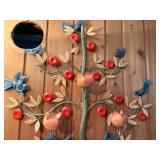 Metal Mexican Tree of Life Hanging with Apples, Birds, Leaves