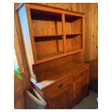 Beautiful Oak Display Cabinet  with Great Storage and Comes With Glass Doors That Can Be Attached