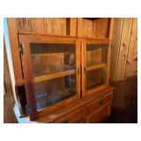 Beautiful Oak Display Cabinet  with Great Storage and Comes With Glass Doors That Can Be Attached