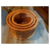 Nesting Stools/Baskets and Rattan Chair