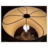 Vintage Brass Lantern Lamp With Shade on White Occasional Table