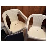 Three Plastic Lawn Chairs