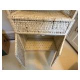 Wicker Cabinet with Drawer, Shelves & Doors