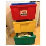 Multi-Colored Plastic Rolling Cart