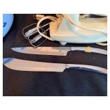 Kitchen Set of Salad master Pots With Lids, Salad master Knives, Dru pot Made in Holland, Sunbeam Mixer and Coffee Cup Warmer,