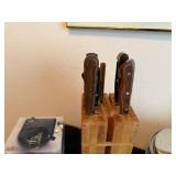 Kitchen Set of Salad master Pots With Lids, Salad master Knives, Dru pot Made in Holland, Sunbeam Mixer and Coffee Cup Warmer,