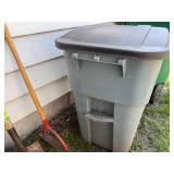 Yard waste Bin, Rakes and Shovel