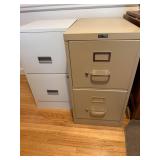 Two Metal Lateral  File Cabinets for Letter Sized Paperwork