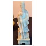 Vintage Japanese Imari-Style Rice Bowls and Carved Soapstone Statue