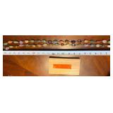 Sterling Wire Wrapped Jade Agates with Wooden Box