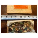 Sterling Wire Wrapped Jade Agates with Wooden Box