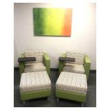 Lounge Chair w/ Tablet Arm, Ottoman and Canvas Print