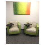 Lounge Chair w/ Tablet Arm, Ottoman and Canvas Print
