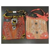 Set of 2 Western Style Handbags with Rhinestone Accents