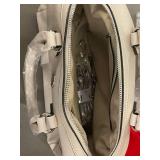 Set of 2 Designer Handbags - Red with Orange Accents and White with Tags