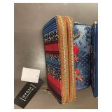 Set of 3 Designer Zipper Wallets with Floral and Tribal Patterns