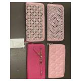 Set of 4 Designer Alyssa Pink Wallets