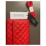 Set of 2 Red Quilted Wallets with Strap