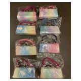 Set of 8 Gradient Patterned Mini Handbags with Handles