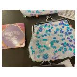Set of 9 Sequin Coin Purses in Pink and Blue