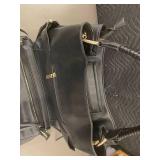 2 Black Leather Handbag with Dual Compartments