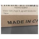 Bulk Pack of 100 Brown Kraft Paper Bags with Handles