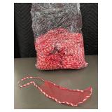 Set of Mesh Christmas Stockings with Red and White Trim