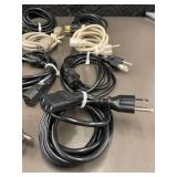 Collection of 14 Assorted Power Cords with Various Plug Types