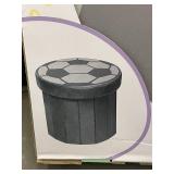 Soccer Ball Themed Collapsible Storage Ottoman