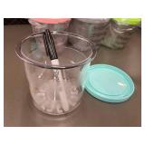 Set of 4 Plastic Storage Containers with Colorful Silicone Lids