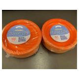 Lot of 2 Packs of 100 Disposable Plastic Plates, 9 Inch