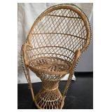 2 Vantage Ratan Fan-back Peacock Wicker Chairs