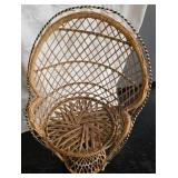 2 Vantage Ratan Fan-back Peacock Wicker Chairs