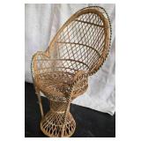 2 Vantage Ratan Fan-back Peacock Wicker Chairs