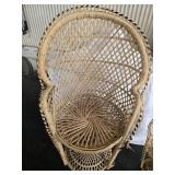 2 Vantage Ratan Fan-back Peacock Wicker Chairs