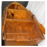Handcrafted wooden rowboat/skiff