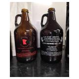 13 Half-gallon beer growlers from breweries around Minnesota
