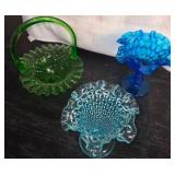 3 Vintage decorative opalescent dishes