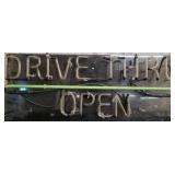 Vintage Neon "Drive Thru Open" sign